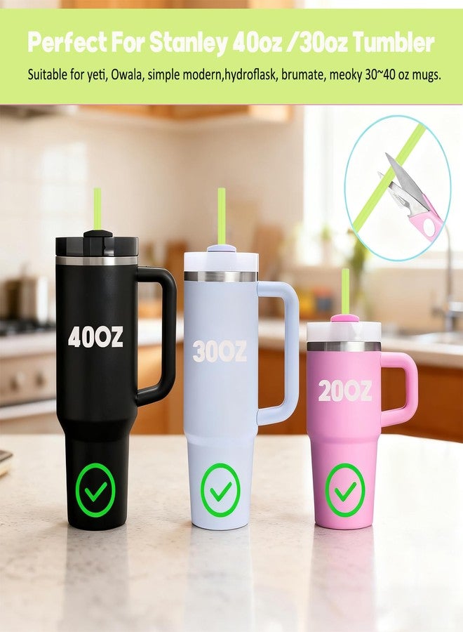 Haundry 200Pcs Disposable Straws for 40 OZ Tumbler, Extra Long Straws Disposable for Stanley Cup 30oz 40oz Tumbler, Neon Colored Plastic Straw Individually Wrapped for Tumblers, Milk, Juice, Home, Party Use - Image 4